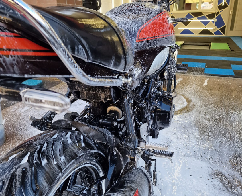 motorcycle cleaning leicester Motorbike being cleaned